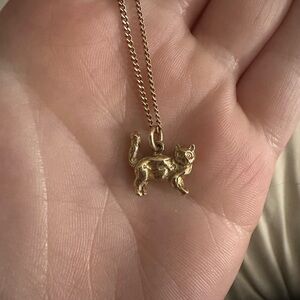 Solid Gold Cat Pendant
